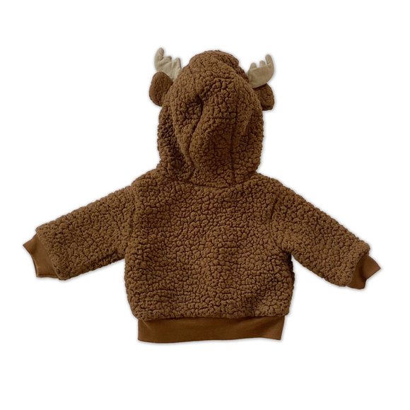 Infant Brown Winter Deer/Moose Jacket - Size 0-3 Months - Bundles Baby Place - Picture 3 of 3